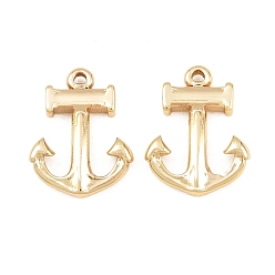 Oro 304 colgantes de acero inoxidable, anclar encantos, chapado en rack, larga duración plateado, dorado, 18x14x3 mm, agujero: 1.4 mm