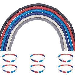 Couleur Mélangete Perles en fimo faits à la main, disque / plat rond, perles heishi, couleur mixte, 5x1mm, Trou: 2mm, 6 couleurs, à propos 380~400pcs / couleur, 2280~2400 pièces / kit