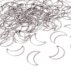 Нержавеющая Сталь Цвет 304 нержавеющей стали связывающий кольца, для изготовления ювелирных изделий, луна, цвет нержавеющей стали, 25x17.5x0.8 мм, внутренний диаметр: 23x8.5 мм