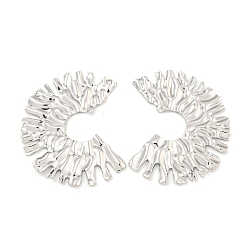 Нержавеющая Сталь Цвет Не тускнеющие 304 подвески из нержавеющей стали, c-образный шарм, цвет нержавеющей стали, 48x36x1.5 мм, отверстие : 1.8 мм