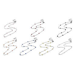 (52) Непрозрачная лаванда 304 ожерелья-сателлиты из нержавеющей стали с эмалированной цепочкой, разноцветные, 16.54 дюйм (42 см).