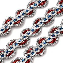 Серебро Филигранная кружевная отделка из полиэстера, волнистая обрезка для украшения домашнего текстиля, серебряные, 1/2 дюйм (14 мм), около 80.00~90.00 ярдов (73.15~82.296 м) / рулон