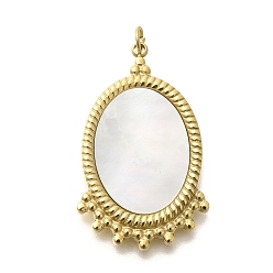 Настоящее золото 14K Ионное покрытие (ip) 304 подвески из нержавеющей стали, овальные подвески-ракушки, реальный 14 k позолоченный, 30x18.5x2.8 мм, отверстие : 3 мм