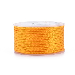 Orange Polyester Braided Cords, for Jewelry Making Beading Crafting, Orange, 2mm, about 21.87 yards(20m)/roll