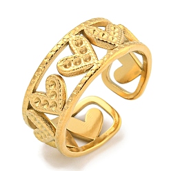 Настоящее золото 18K Ионное покрытие (ip) 304 настройки кольца для пальцев манжеты из нержавеющей стали, горный хрусталь настройки, сердце, реальный 18 k позолоченный, 8 мм, пригодный для стразов 1 мм