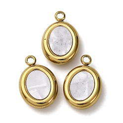 Oval 304 подвески из нержавеющей стали смолы, ионное покрытие (ip), золотые, овальные, 15.5x10.5x4 мм, отверстие : 1.8 мм