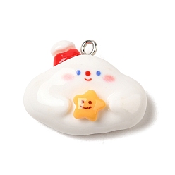 Cloud Подвески rsin на рождественскую тематику, с платиновым железом, облако, 21x26x10.5 мм, отверстие : 2 мм