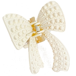 Бежевый Пластиковые зажимы когтя волос, аксессуары для волос для женщин и девочек, бантом, бежевые, 105x80 мм