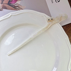Weiß Haarnadeln aus Zelluloseacetat, Haarnadel Haar-Accessoire, Katze, weiß, 170 mm