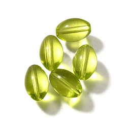 Желто-Зеленый К 9 стекло, имитация Австрийские кристаллические шарики, овальные, желто-зеленый, 11x8 мм, отверстие : 1.8 мм