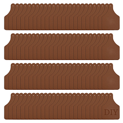 Кокосово-Коричневый 100 шт. прямоугольные бирки из искусственной кожи, с отверстиями, для джинсов своими руками, , обуви, аксессуары для шляп, кокосового коричневый, 76x50x2 мм, отверстие : 2 мм