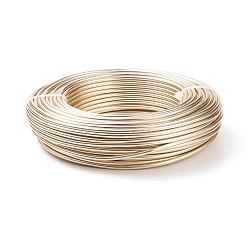Champagne Gold Round Aluminum Wire, Bendable Metal Craft Wire, for DIY Jewelry Craft Making, Champagne Gold, 9 Gauge, 3.0mm, 25m/500g(82 Feet/500g)