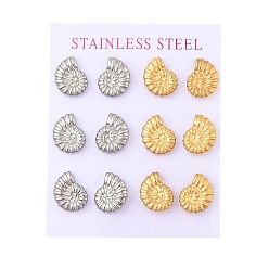 Золотой & Цвет Нержавеющей Стали Ионное покрытие (ip) 304 серьги-гвоздики из нержавеющей стали, золотые и нержавеющая сталь цвет, 14x11 мм