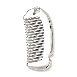 Platinum Alloy Pendants, Comb Charms, Platinum, 30x12.5x2.5mm, Hole: 2mm