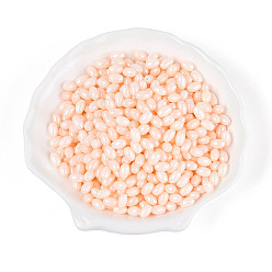 Розовый Непрозрачные цвета блестящие стеклянные бусины, круглое отверстие, овальные, туманная роза, 6.5~7x4~4.5 мм, отверстие : 0.9~1 мм, Около 2645 шт / фунт