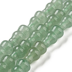 Зеленый Авантюрин Естественный зеленый авантюрин бисер нитей, Горлянка, 13.5~14.5x8~8.5 мм, отверстие : 1 мм, около 26 шт / нитка, 14.96'' (38 см)