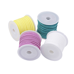(52) Непрозрачная лаванда 3 шнур из искусственной замши мм, искусственная замшевая кружева, разноцветные, 3x1.5 мм, около 5.46 ярдов (5 м) / рулон, 4 рулонов / набор