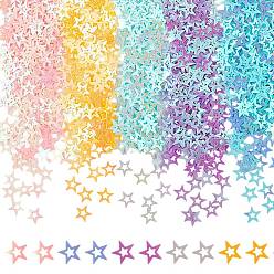 Звезда 100g 5 цвета пластиковые пайетки бусины, шитье ремесленных украшений, звезда, 7x7x0.1 мм, 20 г / цвет