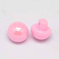 Mixed Color Taiwan Acrylic Shank Buttons, Full Pearl Luster, 1-Hole, Dome, Mixed Color, 15x11mm, Hole: 1mm
