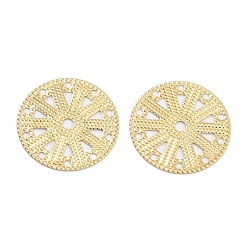 Настоящее золото 18K 316 филигранные соединения из нержавеющей стали, гравированные металлические украшения, плоско-круглые, реальный 18 k позолоченный, 17x0.5 мм, Отверстие : 1.8 мм & 1 мм