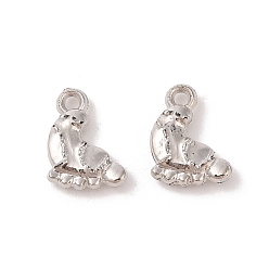 Платина Пластмассовые подвески ccb, нога, платина, 17x13x4 мм, отверстие : 2 мм