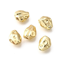 Настоящее золото 18K Латунные бусины, без никеля , самородки, реальный 18 k позолоченный, 8.5x7x4 мм, отверстие : 1.2 мм