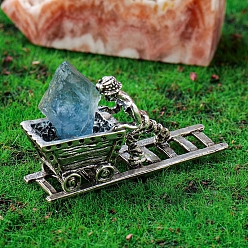 Флюорит Самородки натурального флюорита и украшение для модели шахтера, украшение для стола дома по фен-шуй, 25x46 мм