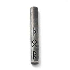 Античное Серебро Ретро 304 из нержавеющей стали подвески, прямоугольник с руническим амулетом, античное серебро, 46x6.5x5.5 мм, отверстие : 3 мм