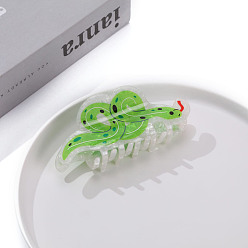 Зеленый лайм Заколки для волос с когтями из ацетата целлюлозы (смола), змея, зеленый лайм, 110x50x43 мм