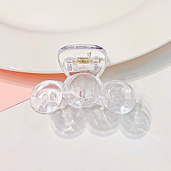 Прозрачный Заколки для волос из прозрачного пластика, с железной пружиной, аксессуары для волос для девочек, прозрачные, 30.5x49x26~32 мм