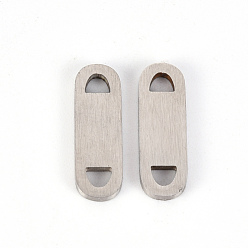 Stainless Steel Color Non-Tarnish 201 Stainless Steel Links Connectors, Laser Cut, Oval, Stainless Steel Color, 6x18x1mm, Hole: 2.5x3mm