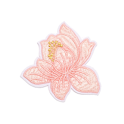 Misty Rose Computerized Embroidery Cloth Sew on Patches, Costume Accessories, Flower, Misty Rose, 80x78mm