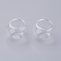 Clear Blown Glass Globe Cover, Wishing Bottle Bubble Vial, Clear, 26x19~20mm, Hole: 14.5~16mm, Capacity: 3.5ml(0.118 fl. oz)