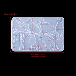 Cat Shape Серьги подвески своими руками силиконовая форма, формы для литья смолы, для уф-смолы, изготовление изделий из эпоксидной смолы, форма кошки, 139x90x5 мм