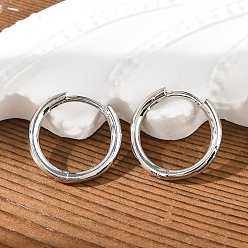 Платинированный Латунные английском замке Серьги-кольца, долговечный, кольцо, Реальная платина, 16.5~17x2 мм, штифты : 0.9 мм