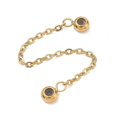 Golden 202 Stainless Steel Anti Slip Safety Chain, Chain Extenders with Crimp Beads, Ion Plating(IP), Long-Lasting Plated, Golden, 88mm