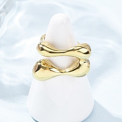 Другие 304 палец кольца из нержавеющей стали, ионное покрытие (ip), реальный 18 k позолоченный, размер США 7 1/4 (17.5 мм), Поверхность: 26x17 мм