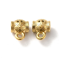 Real 18K Gold Plated 304 Stainless Steel Tube Bails, Loop Bails, Real 18K Gold Plated, 10x8x6.5mm, Hole: 1.8mm and 2.5mm