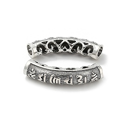 Античное Серебро Тибетский стиль конечные сплава шнур шапки, дуга окружности, античное серебро, 45x10.5x9.5 мм, отверстие : 6 мм