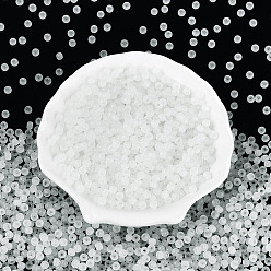 Прозрачный 6/0 прозрачный внутри цветной стеклянный бисер, рондель, круглое отверстие, прозрачные, 4x3 мм, отверстие : 1.2~1.5 мм, Около 6080 шт / фунт