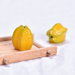 Carambola Мини-модель фруктов из смолы, аксессуары для микроландшафта, притворяясь опорными украшениями, карамбола, 30x25 мм