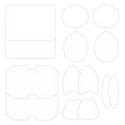 Clear 10 Pcs 5 Styles Plastic DIY Bags Sewing Tools, Drawing Patchwork Template Tool, for Bag Making, Clear, 2pcs/style