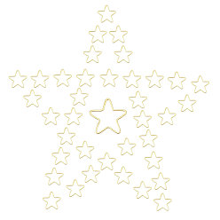 Золотой 150шт. звездообразные латунные соединительные кольца, золотые, 20.5x21.5x1 мм