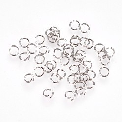 Stainless Steel Color Tarnish Resistant 304 Stainless Steel Open Jump Rings, Stainless Steel Color, 4.5x0.6mm, Inner Diameter: 3mm, 22 Gauge, 10000pcs/bag