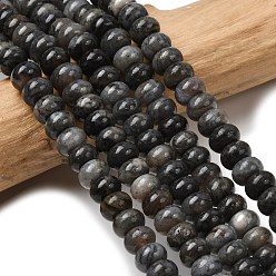 Бамбуковые Листья Агат Природные бамбуковых листьев агат бисер нитей, рондель, 6.5~7x4~4.5 мм, отверстие : 0.8 мм, около 89 шт / нитка, 15.35'' (39 см)