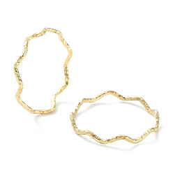 Настоящее золото 18K Ионное покрытие (IP) 304 текстурированные волнистые кольца из нержавеющей стали, реальный 18 k позолоченный, размер США 7 3/4 (17.9 мм)