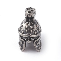 Antik Silber Farbe 316 Gladiator-Helmperlen aus chirurgischem Edelstahl, Antik Silber Farbe, 15x8x12 mm, Bohrung: 2 mm