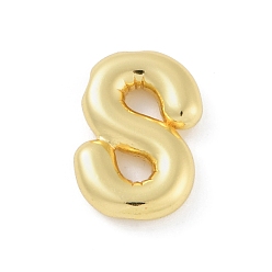 Letter S Gestellmessinganhänger, langlebig überzogen, Bleifrei und cadmium frei, echt 18 k vergoldet, Buchstabe s, 18.5x12.5x4 mm, Bohrung: 1.8 mm