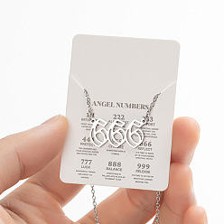 Number 201 Женские ожерелья с подвеской в виде числа ангела из нержавеющей стали, цвет нержавеющей стали, число 666, 17.72 дюйм (45 см)