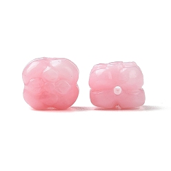 Pink Opaque Epoxy Resin Beads, Clover, Pink, 10x9x8mm, Hole: 1.2mm